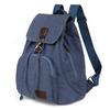 Backpack Canvas Retro Solid Color Laptop Compartment Schoolbag Outdoor Gift