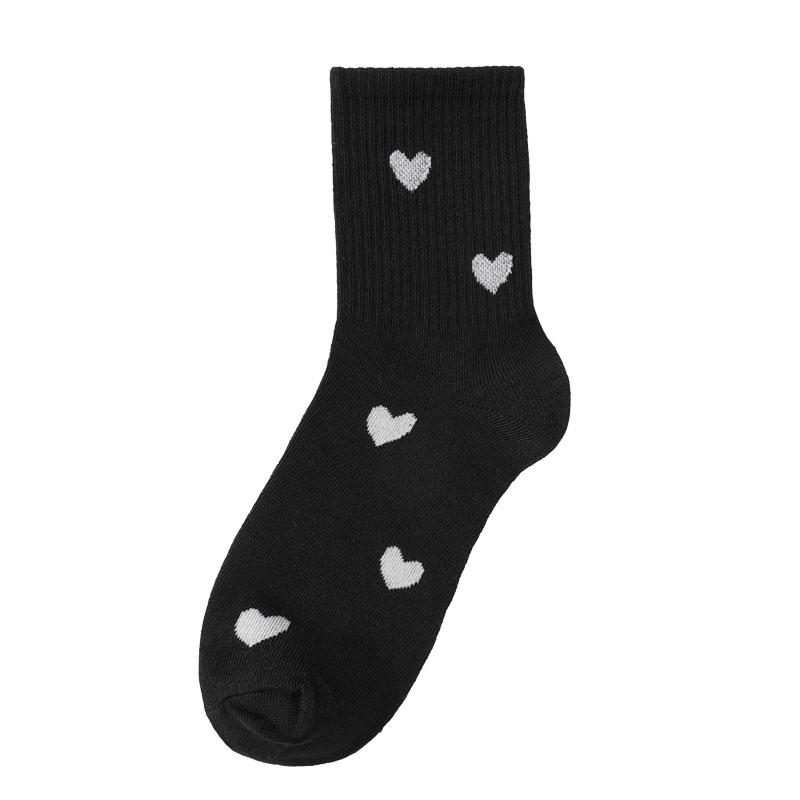 ALLTOOALL Woman Socks Spring Autumn Warm Middle Tube Breathable Casual Sock Cute Heart Female Fashion Funny Gift Socks