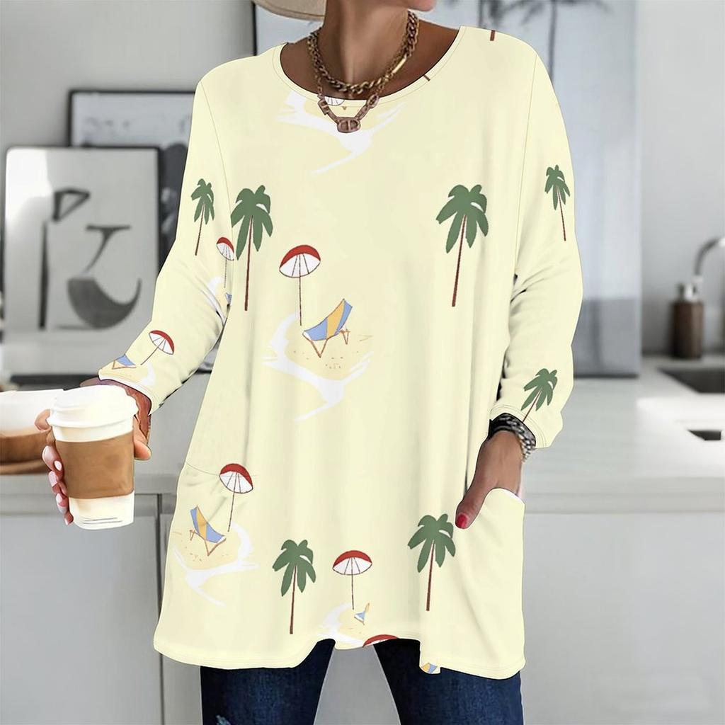 Ladies V Neck Plus Size Long Sleeve Blouse Soft Loose Tops For Casual Outdoor Activities