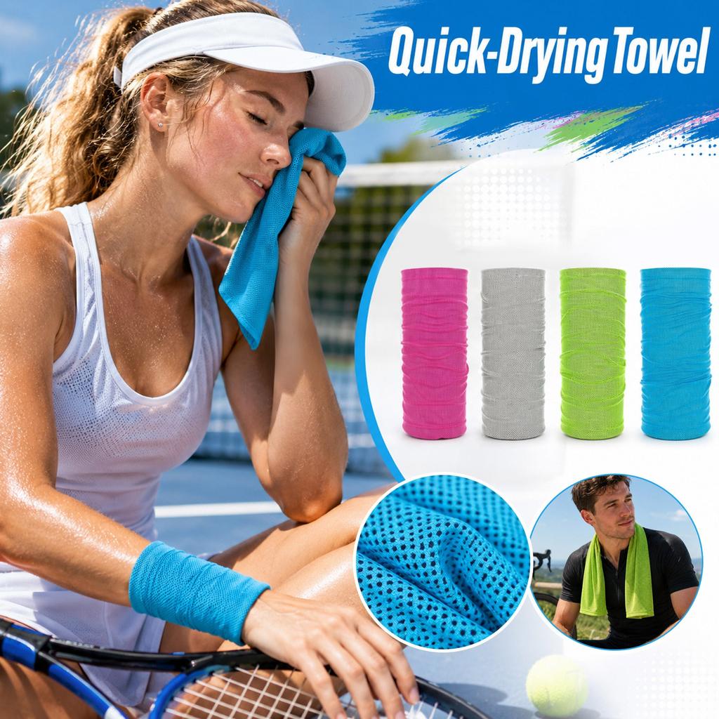 Cooling Towel for Outdoor Sports Quick Dry Ice Fabric Sweat Absorption Breathable Lightweight Multipurpose Neck Wrap