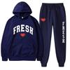 European Size Plus Fashion Printed Sweater Autumn and Winter Fleece Warm Hoodie Casual Sports Women's Suit