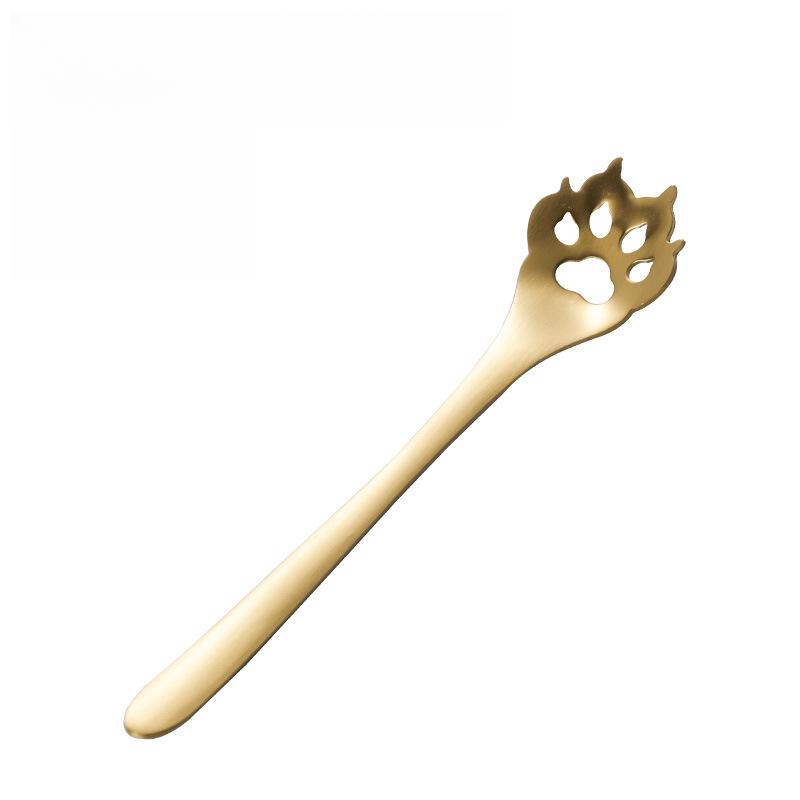 Cat Paw Spoon Stainless Steel Coffee Spoons Teaspoon Bar Kitchen Stirring Spoon