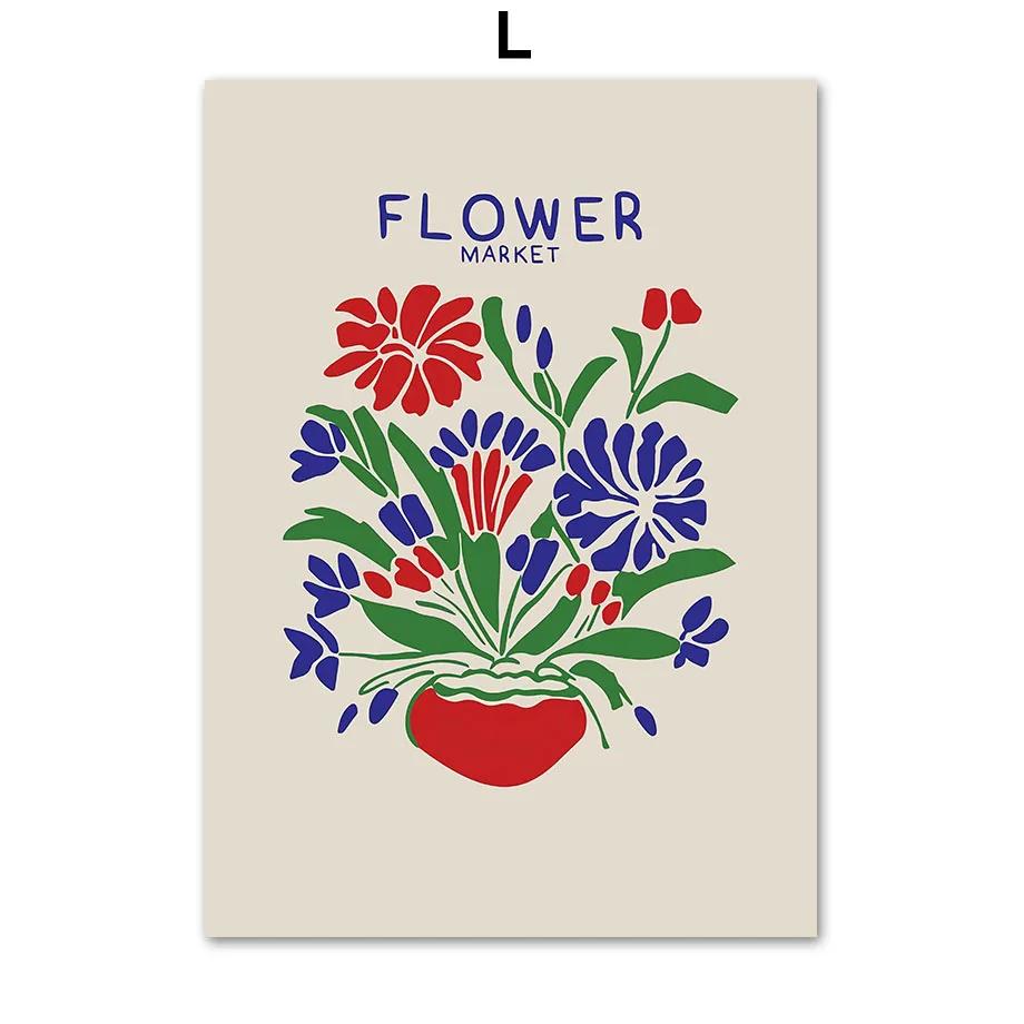 Matisse Flower Market Cat Girl Bird Strawberry Wall Art Canvas Prints Modern Abstract Posters Wall Pictures Room Decor Paintings