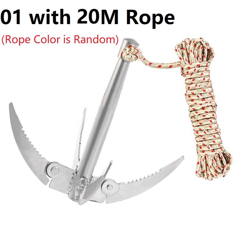Fishing Folding Boats Anchor Outdoors Grappling Hook Lake Grass Weed Cutter Survival Tool for Small Boat Canoes Fishing Supplies
