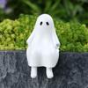 Creative Sitting Ghostly Figurine For Halloween Outdoor Decors Weather Resistant Resins Statue For Garden Patios Decors