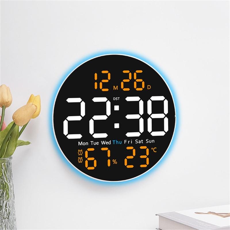 10Inch Large Digital Wall Clock Remote Control 2 Alarms Big LED Display 10 Brightness For Living Room Elderly Gift