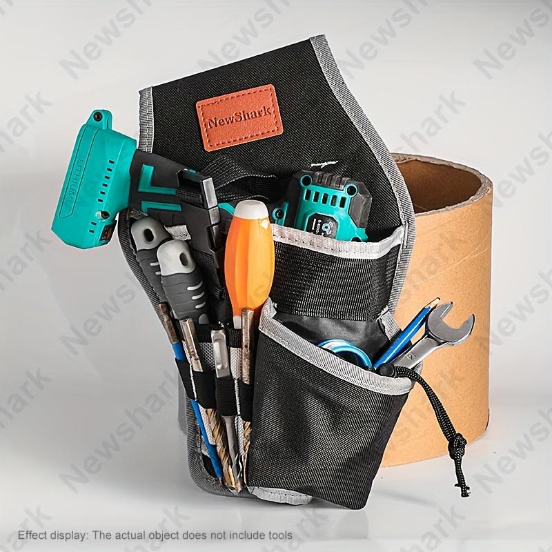 1pc Single Side Tool Belt Pouch for Electrician Carpenters and Builders, Durable Canvas Construction, black