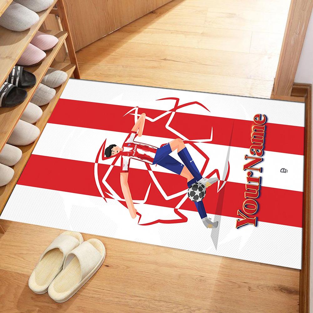 Atletico Madrid Personalized Text Carpet Design for Dining Room Hallway Outdoor Playrooms Antislip Carpet Anime Office Decor Best for Christmas