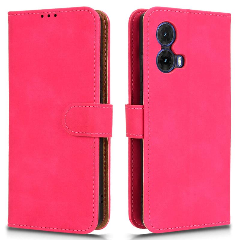 For Motorola Moto G85 5G/S50 Neo 5G Case Skin-Feel Leather Wallet Flip Anti-Drop Phone Cover