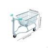Mini Shopping Cart Children Push Toy Role Play Desk Decor Fun Trolley Model Storage Basket