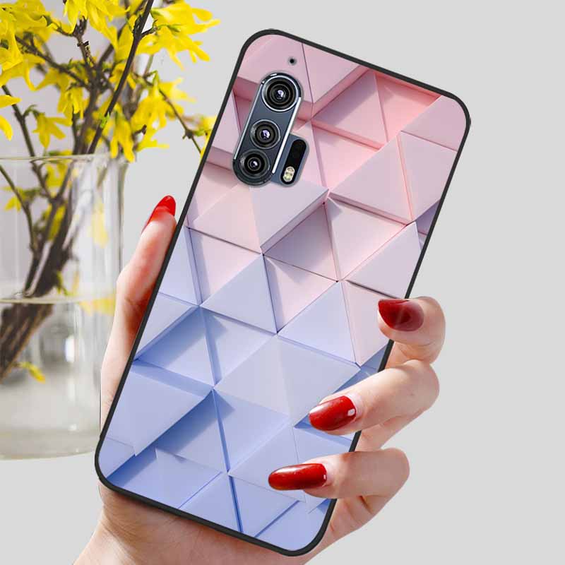 For Moto Edge Plus 2020 Case 6.7'' Flowers Soft TPU Beautiful Phone Cases for Motorola Edge+ 2020 Protect Silicon Bumper Cover