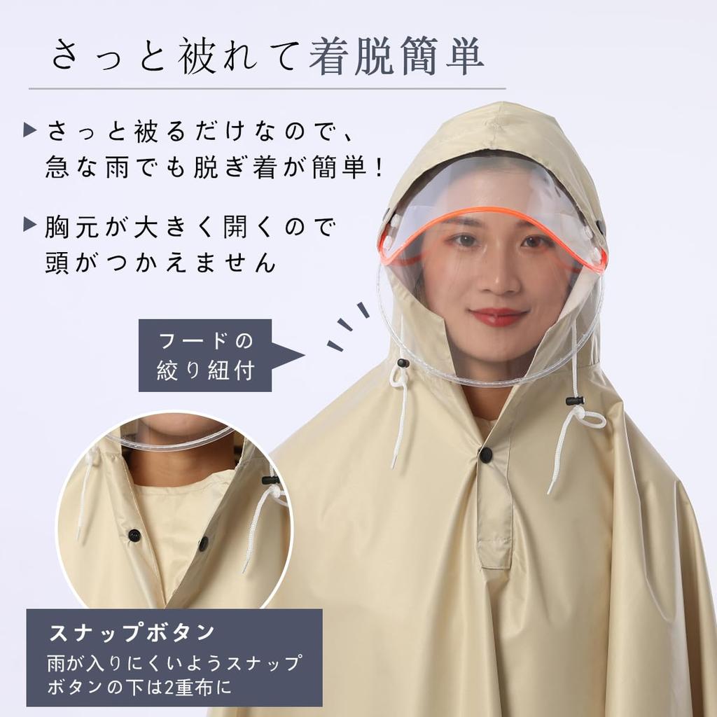 Vulpns Regen Regenkombi für Rucksack Regenschutz für Starkregen und Große Größen Perfekt für Khaki Regenmantel, Poncho, Roller, Dünn, Kompatibel,