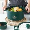 Ceramic casserole Nordic Green High capacity soup pot large Saucepan home Kitchen supplies pan big Cooking pot cookware