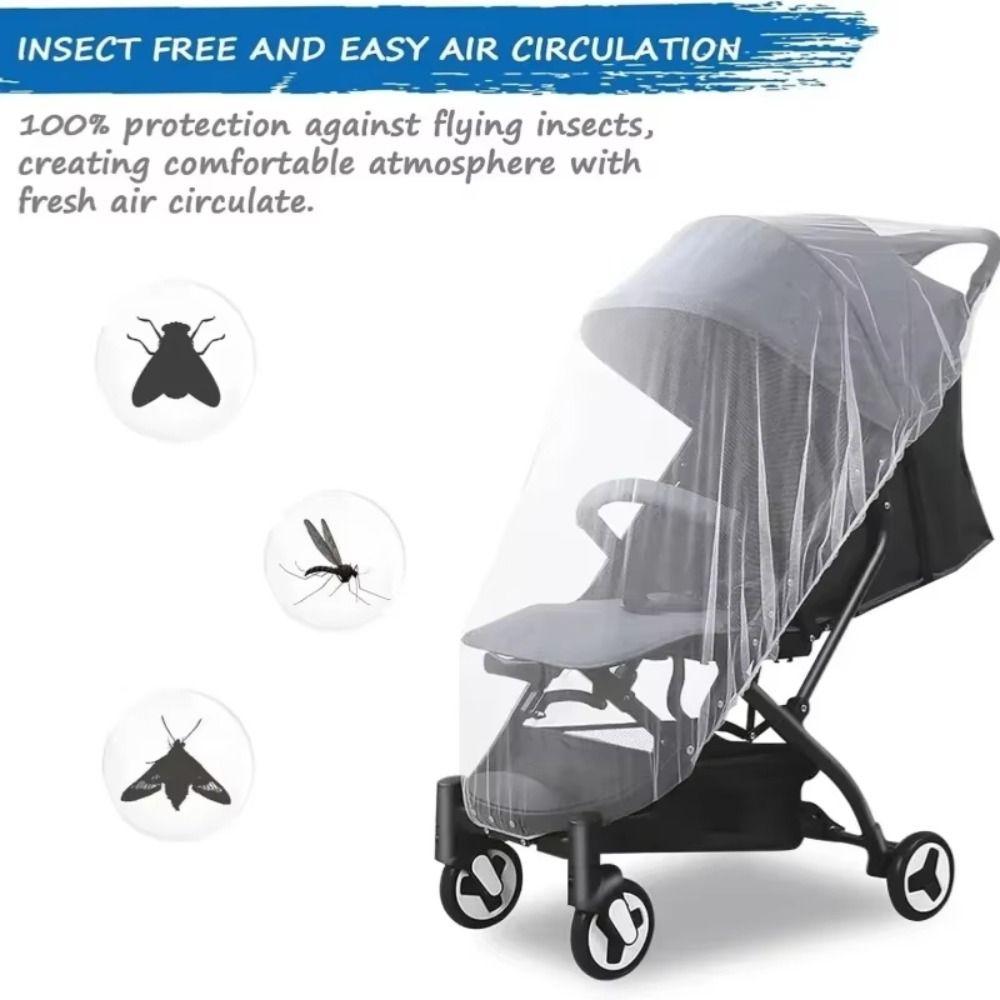 Fully Covered Stroller Mosquito Net Universal Dustproof Cradle Mosquito Net Mosquitoproof Lightweight Crib Mosquito Net