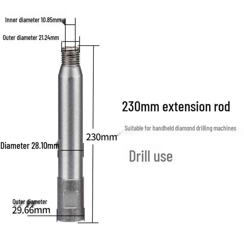 Tungsten Steel Diamond Core Drill with Threaded Handheld Design and Extended Connecting Rod
