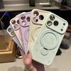 Magnetic Liquid Silicone Case for Apple 17 Pro - KT Cat Cartoon Shell with Bracket Protective Cover