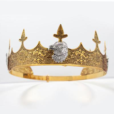 Royal Men's Round Crown Prince Crown Crown Wedding Birthday Ball Party Halloween Decoration Bridal Universal