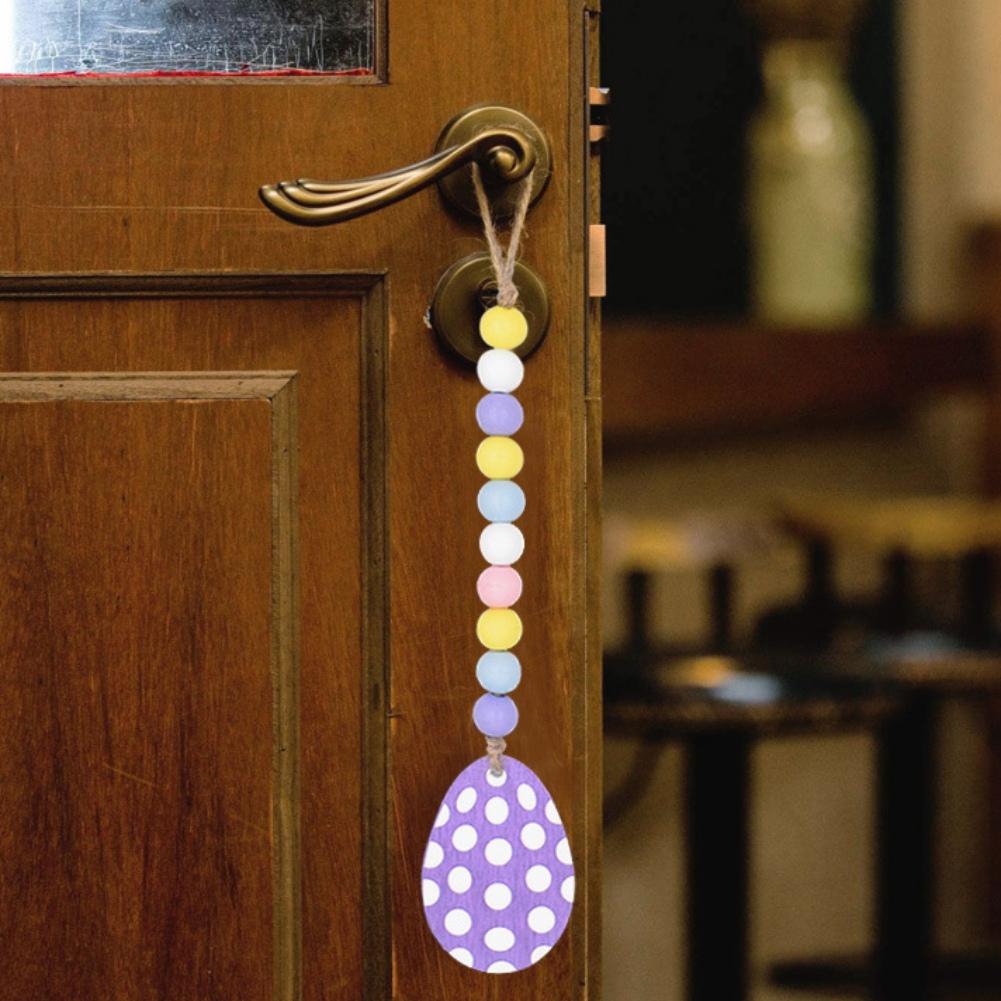 Easter Wood Bead Garlands Holiday Party Farmhouse Country Hanging Beads