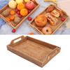 Hand-Woven Rattan Storage Tray Wicker Basket Food Decor Fruit Cake Platter Supplies