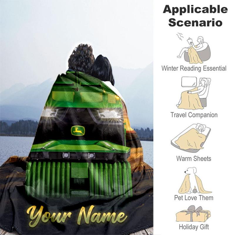 Custom Personalized Blanket John-Deere Soft Throw Blanket, Suitable for Family and Friends, Sofa Blanket,Home Decor Christmas gift