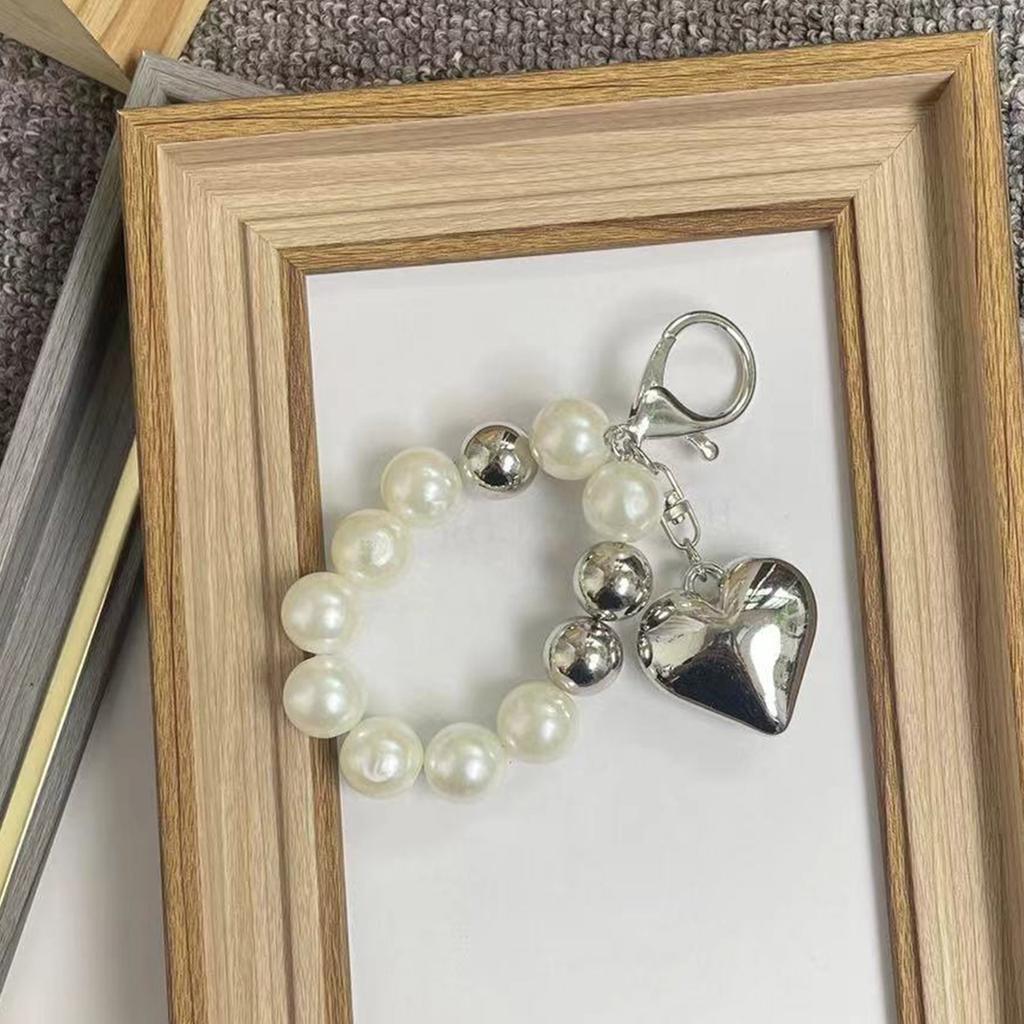 Herz Schleife Perlen Schlüsselanhänger Reizende Dekorationen Schlüsselanhänger Ornament Rucksack Handtasche Anhänger Geschenk für Mädchen Frauen