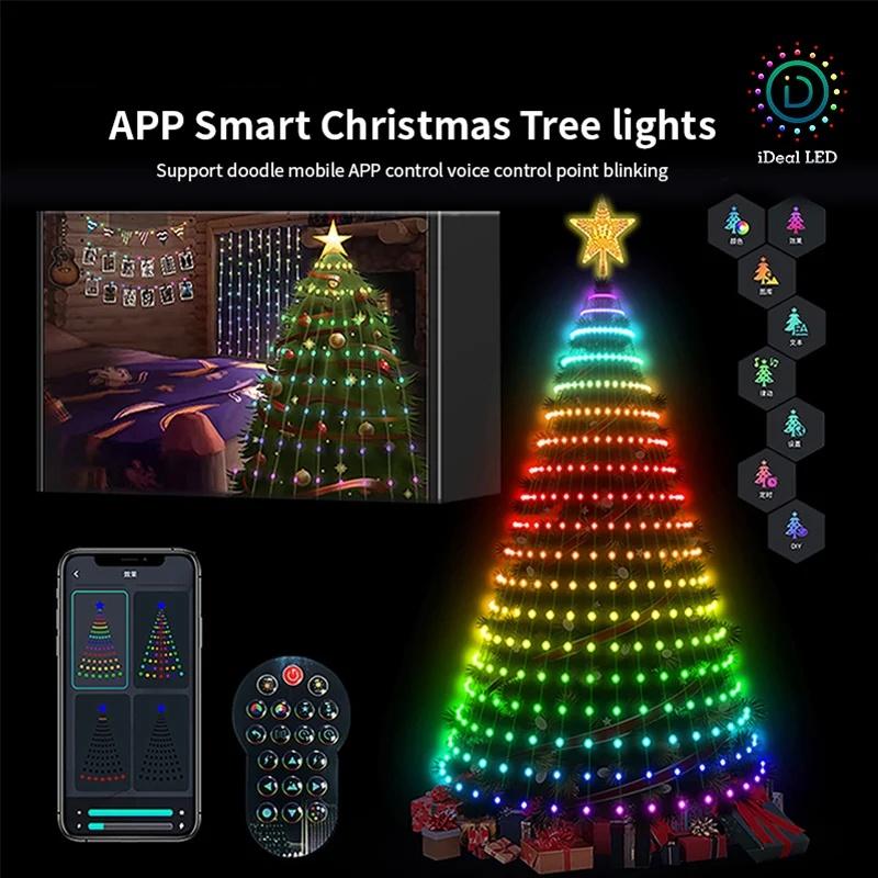 Christmas Tree LED Lights 400LEDs Smart RGB LED String Lights Holiday Decoration for Indoor Outdoor Tree APP/Remote Control