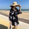 Summer Sexy Swimwear Women 3 Piece Set Vintage Print Elegant Swimsuits Fashion Sweet Hipster Y2k Floral Drape Irregular Bikinis