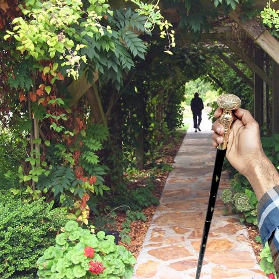 99.06 Cm Brass Flower Handle Walking Stick, Stylish Black Hardwood Foldable Cane, Gift For Father, Grandparents, Christmas Gift, Anniversary Gift