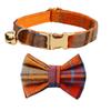 Plaid Series Engravable Pet Collar with Bell - For Cats & Dogs