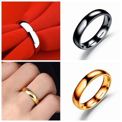 6mm Minimalist High Polished Titanium Ring, Unisex Anti Allergic Couple Wedding Ring, Stainless Steel Jewelry Perfect Gift Item
