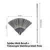Extendable Spider Web Duster for Ceiling Cleaning Household Cobweb Remover Tool Dusting Brush for Roof Wall High Corners