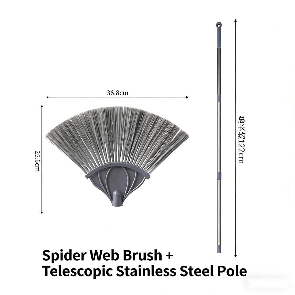 Extendable Spider Web Duster for Ceiling Cleaning Household Cobweb Remover Tool Dusting Brush for Roof Wall High Corners