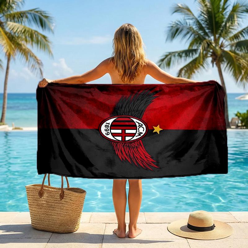Asciugamano da Spiaggia AC Milan Morbido Microfibra Asciugamano Estivo Asciugatura Rapida Assorbente per Spiaggia Piscina Viaggio