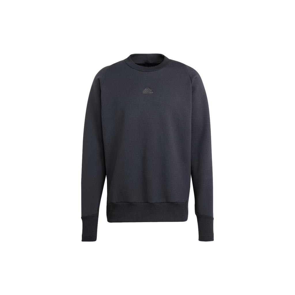 Adidas Z.N.E. Premium Sweatshirt Solid Logo Round Neck Long Sleeve Men Sweatshirt Black IN5109