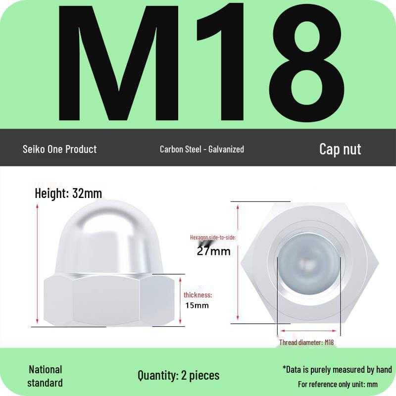 Galvanized M4M5 Round Head Decorative Nut Cap