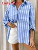Polo a righe in poliestere con tasca per abbigliamento casual estivo