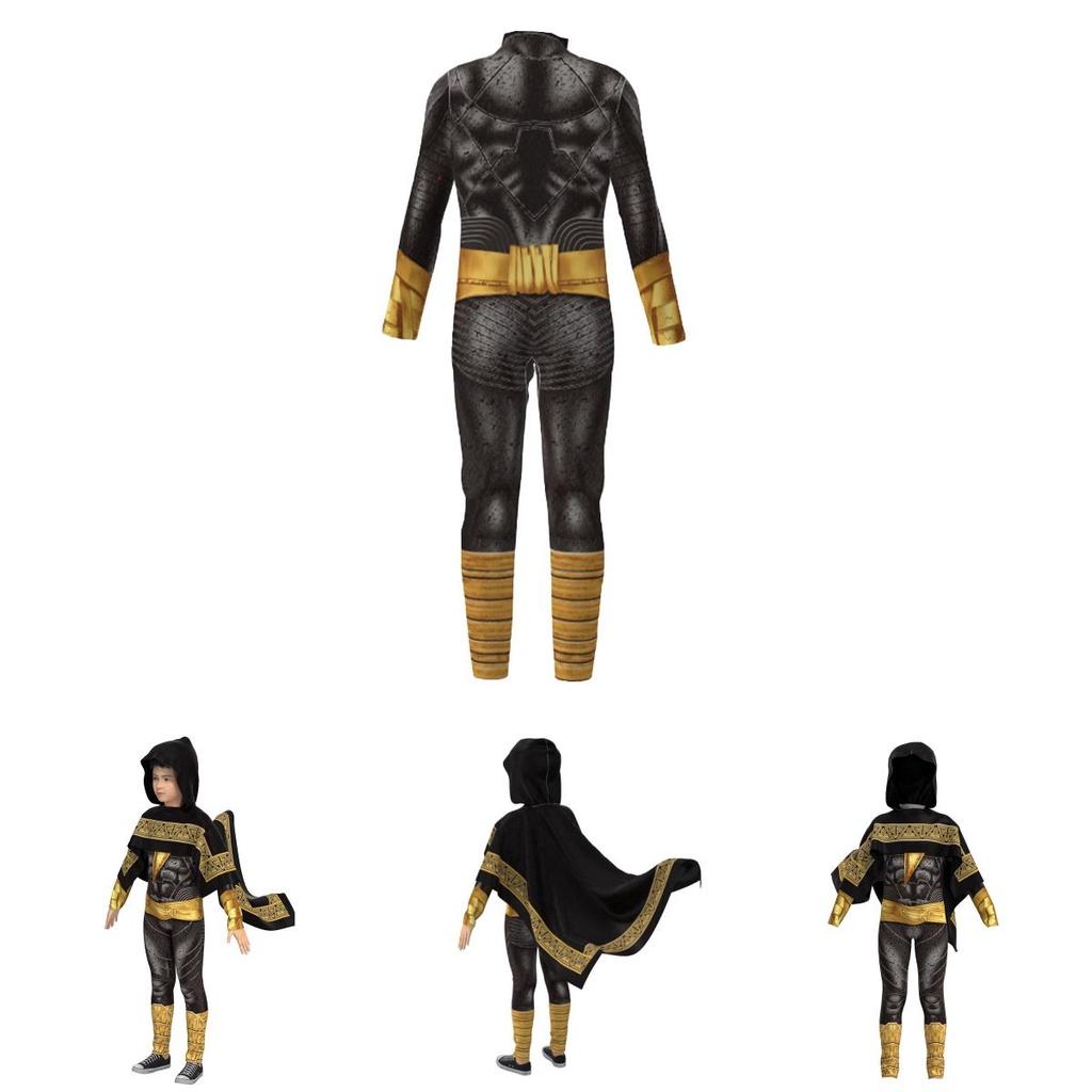 Stunning Black Adam Cosplay Costume Set For Adults And Kids