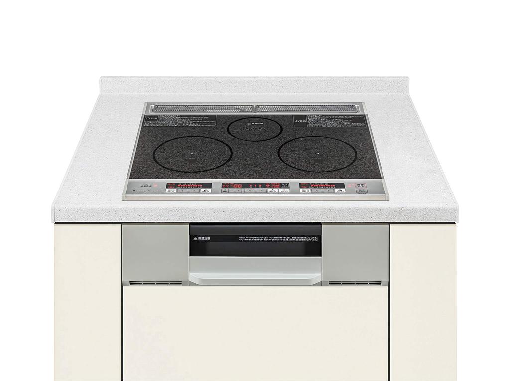 Panasonic Power Cord Type IH Cooking Heater Type 2 Burner IH Radiant Metal Silver Built-in + Black/Grayish KZ-G32AS