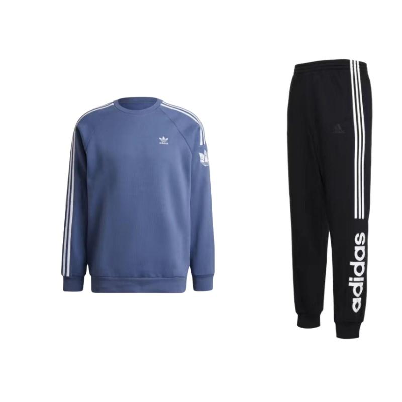 

Adidas Спортивный свитер с круглым вырезом и длинным рукавом, повседневные спортивные штаны с капюшоном, комплект для мужчин GD5473+GN3556 XXL