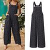 Summer  Women Casual Loose Flower Print Jumpsuits Women's Overalls Boho Sleeveless Square Collar Jumpsuits