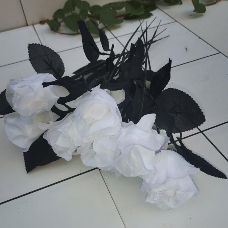 1 шт. домашняя гостиная шелковая черная роза имитация розы искусственный цветок головка — фото 15