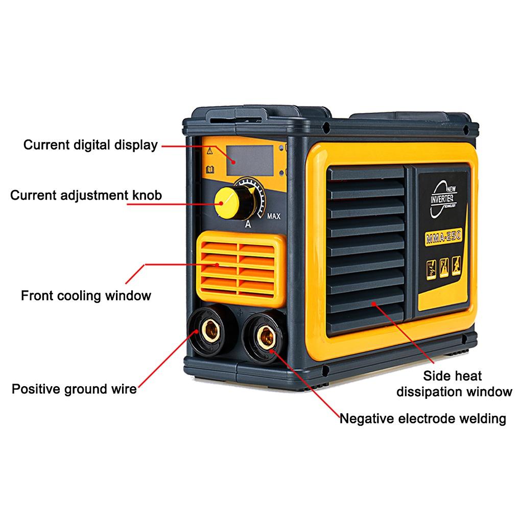 Máquina de Soldadura Eléctrica Inverter Arc IGBT Pantalla Digital MMA250 Soldadora para Trabajo de Soldadura DIY y Trabajo Eléctrico 220V