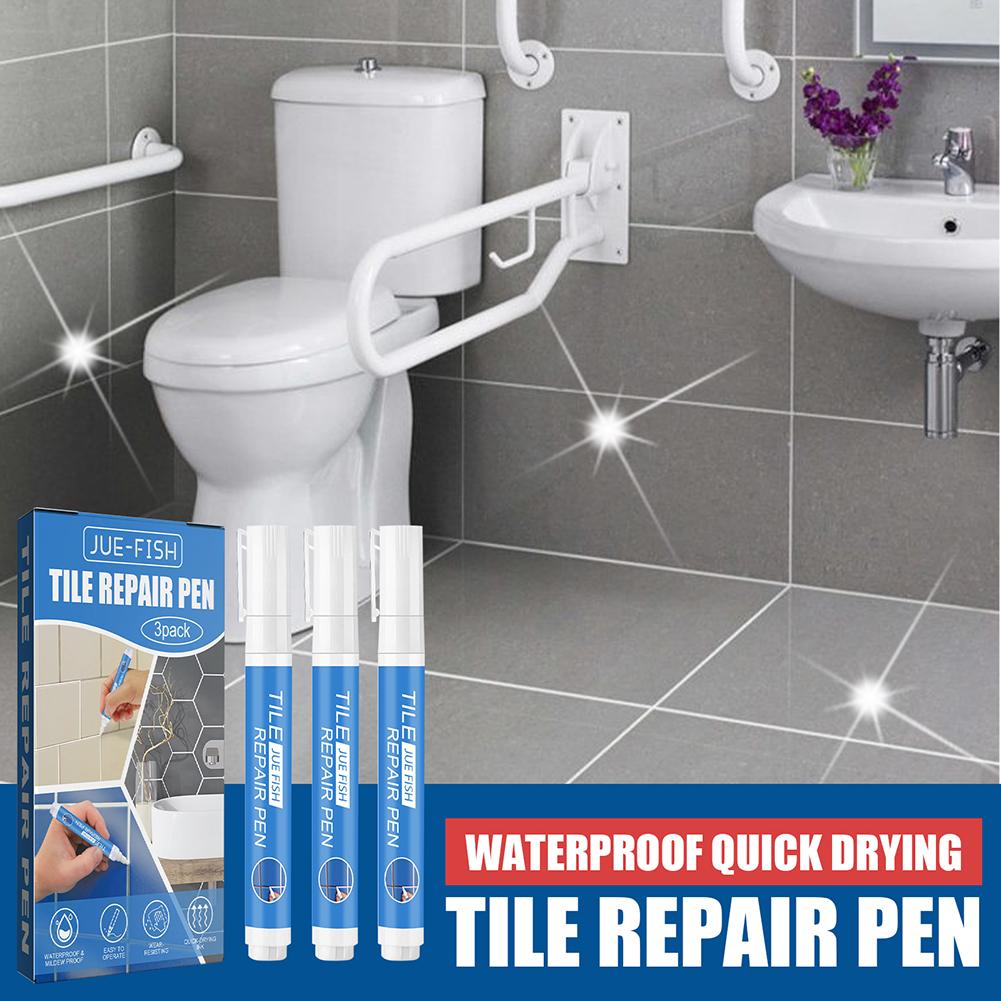 Ceramic Tile Pen Wall Grout Restorer Pen Repair Marker Grout Filler Pen For Restoring Tile Wall Floor Bathrooms Kitchen White