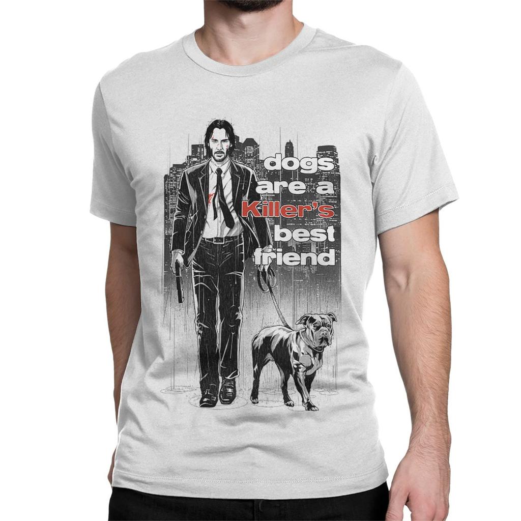 T-Shirt Crazy John Wick Dogs Are A Killer's Best Friend Uomo Donna 100% Cotone Magliette a Manica Corta Idea Regalo Abbigliamento