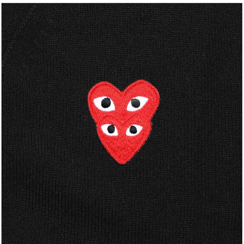 Comme DeS GarconS P1N076 1  Ax N076 051 1  Play Play Double Red Heart Wafen Men S Cardigan