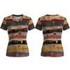 Bohemian-style Print Women's T-shirt Retro Ethnic Pattern V-neck Short Sleeve Tops Cozy Breathable Summer Vacation Casual Tee
