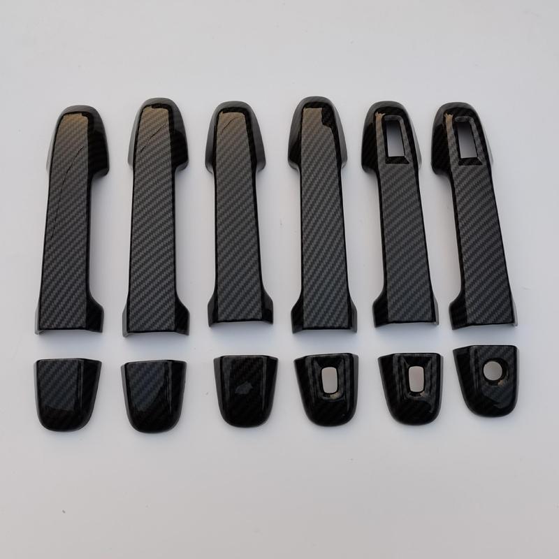 For Toyota Sienta XP170 2015- ABS Carbon Fiber Luxury Suit Side Car Door Handle Cover Trim Molding Sticker Accessories
