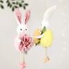 Easter Rabbit Figurine Ornament Colorful Rabbit Doll Hanging Decoration for Living Room Bedroom Window Balconies Garden