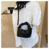 2024 New Pure Color Pleated Handbag Street Fashion Casual Shoulder Crossbody Bag