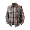 Loose Turn Down Collar Plaid Long Sleeve Casual Shirt For Men And Women